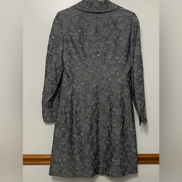 Kasper Elegant Gray Paisley Women's Coat Size 16 - Picture 7 of 10